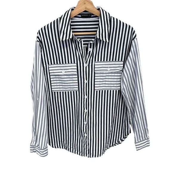 MIHOLL Strip Button Down 100% Cotton - Picture 1 of 5